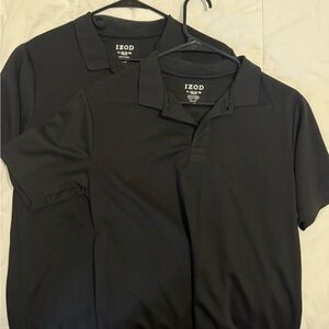 Izod Classic Black Polo Shirts